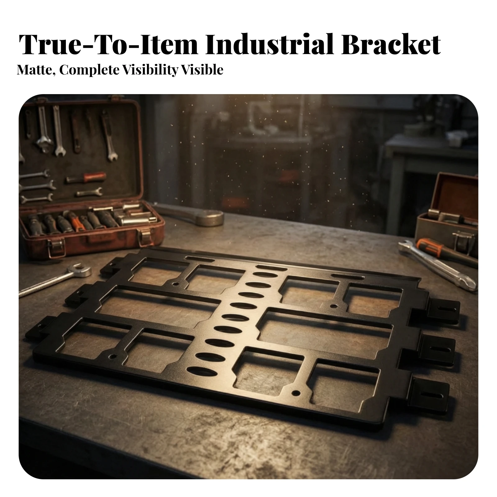 Tool Box Mounting Plate Rigid Metal Mounting Plate with Hardware Brackets Sturdy Long-Lasting for Professionals, Garage