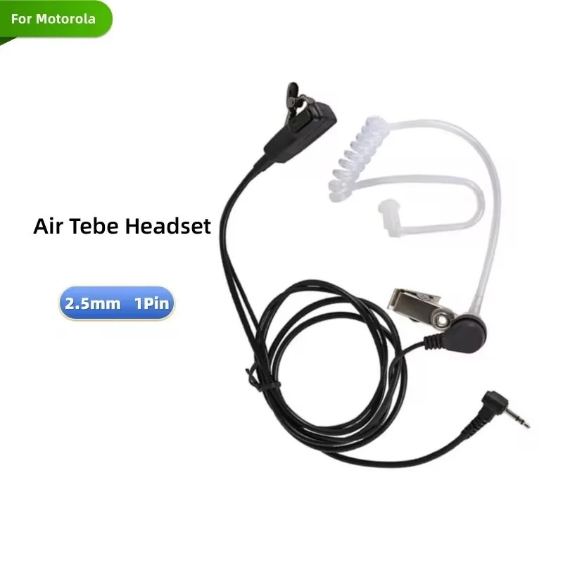

2.5mm Earpiece 1Pin Radio Air Covert Acoustic Tube Earpieces Headset with PTT Mic Compatible with Motorola T5428 TLKR T5 XTR446