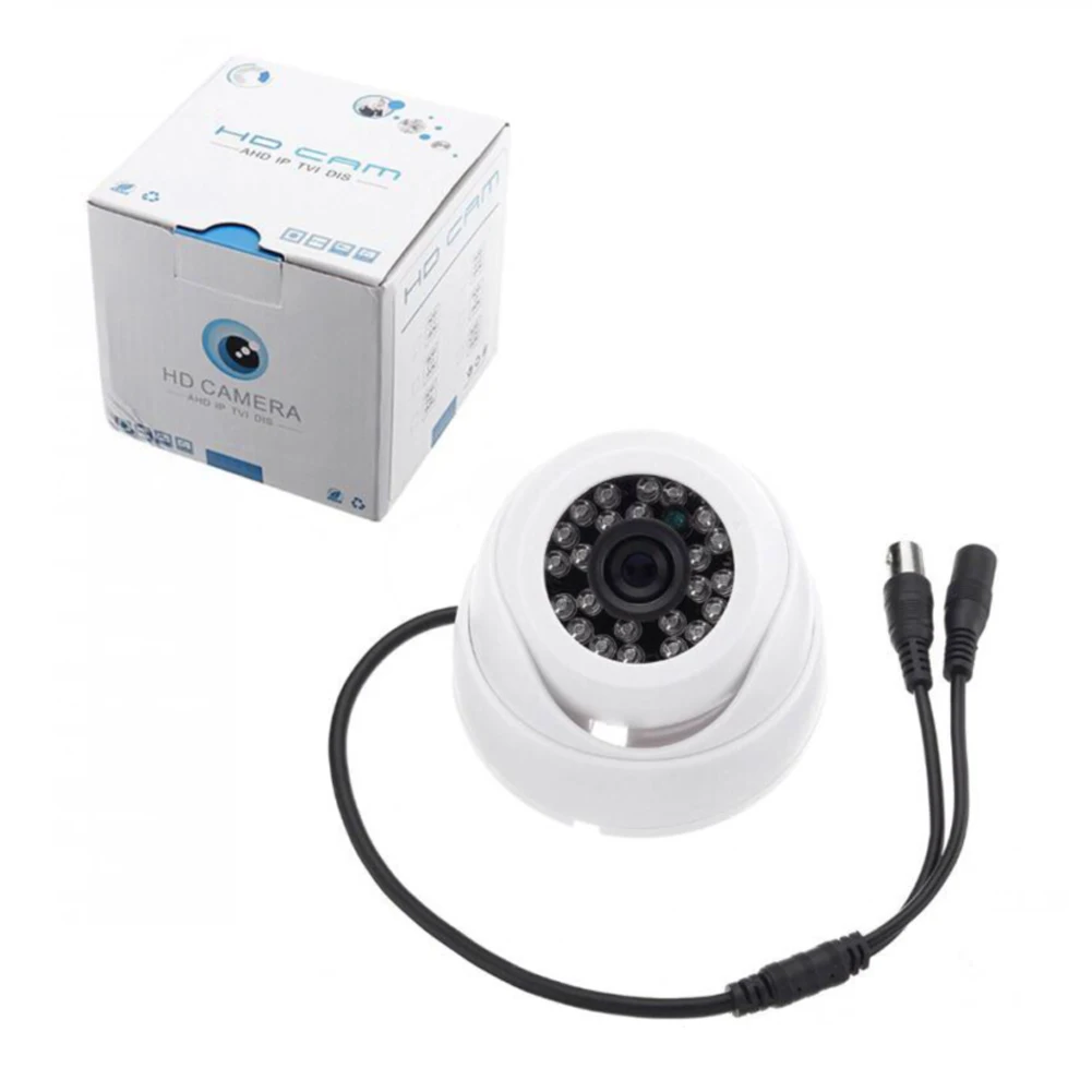 Kamera keamanan 1200TVL 3.6mm 24 LED luar ruangan, kamera keamanan dengan penglihatan malam IR, Monitor kamera CCTV, hitam/putih, Pak 1/2