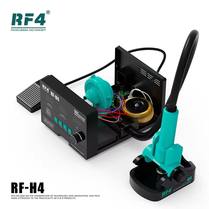 RF4 RF-H4 1200W Intelligent Hot Air Soldering Station Powerful Heat Gun BGA Rework Station for Cell Phone PCB Desoldering Repair