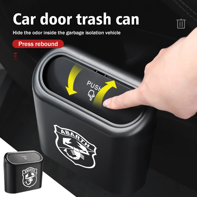 Car Trash Garbage Can Hanging Door Dustbin Pressing Bin For Abarth FR 124spider FIAT 500 Albea Astra Tipo Sedici