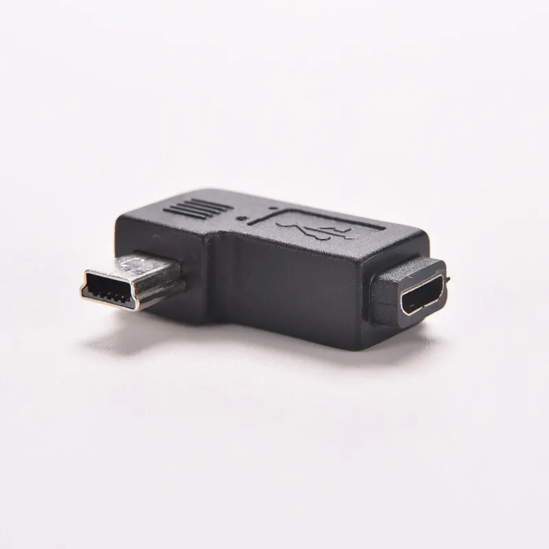 Mini USB Type A Male To Micro USB B Female 90 Degree Left Angle Adapter High Quality