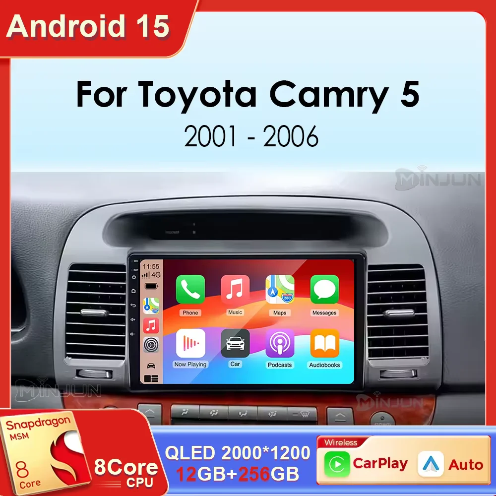 

Qualcomm Car Radio Android 15 Wireless Car play For Toyota Camry 5 2002 2003 2004-2006 Autoradio Multimedia Automotive Car Radio