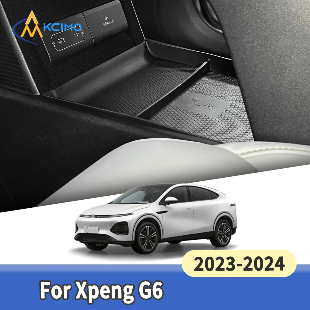 Custom Fit Central Lower Layer Organizer Tray for Xpeng G6 2023 2024 TPE Storage Box Clutter-Free Auto Interior Accessories