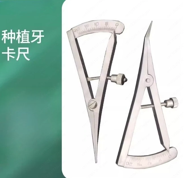 Dental Implant Caliper Tool Stainless Steel Clamp Triangle Wax Straight Elbow Bone Caliper