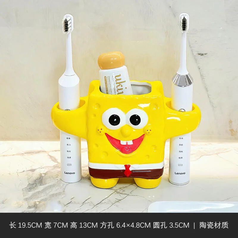 Porte-brosse à dents Patrick Star de dessin animé, support de rangement pour brosse à dents électrique de salle de bain, base créative pour lavabo, porte-dentifrice et porte-brosse à dents