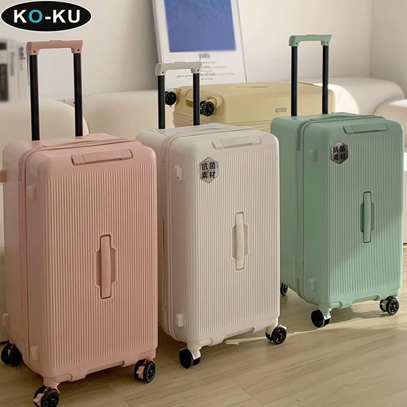 KO-KU 2024 New Luggage Female Large Capacity 30 Inch Thick Durable Trolley Case Male Students 26 Inch  TSA Lock Suitcase