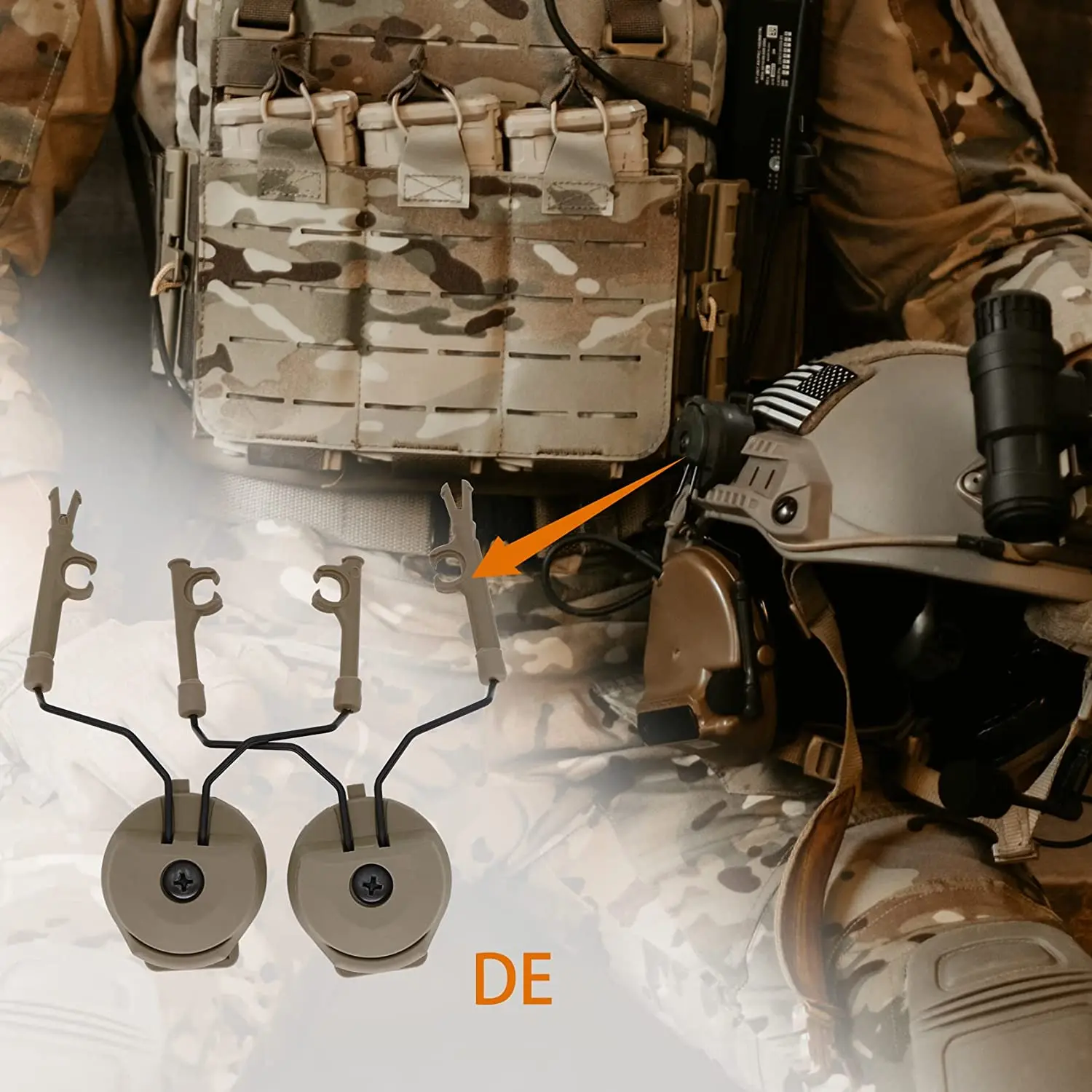 1-10pairs for COMTAC Shooting Headset  EXFIL Tactical Helmet Rail Adapter for Airsoft Headset COMTAC I II III Tactical Headset image 5