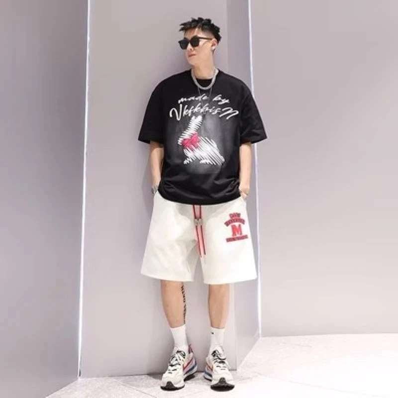 Men's Tshirt Baggy Male Tees Shirts 100℅ Cotton Tops Tshirt Elastic Wholesale Funny Basic Harajuku Original Ordinary Chic Hotsss