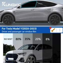 Pre-cut Car Side Window Privacy Tint Film for Tesla Model Y 2020-2023 Auto Sticker Foils Solar UV Protector Mirror Films Black