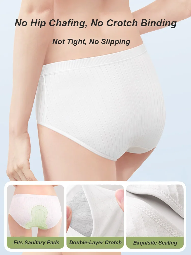 C-Section Disposable Underwear for Women, Medical Sterile Cotton Postpartum Panties, Mid Rise Individually Wrapped Pack