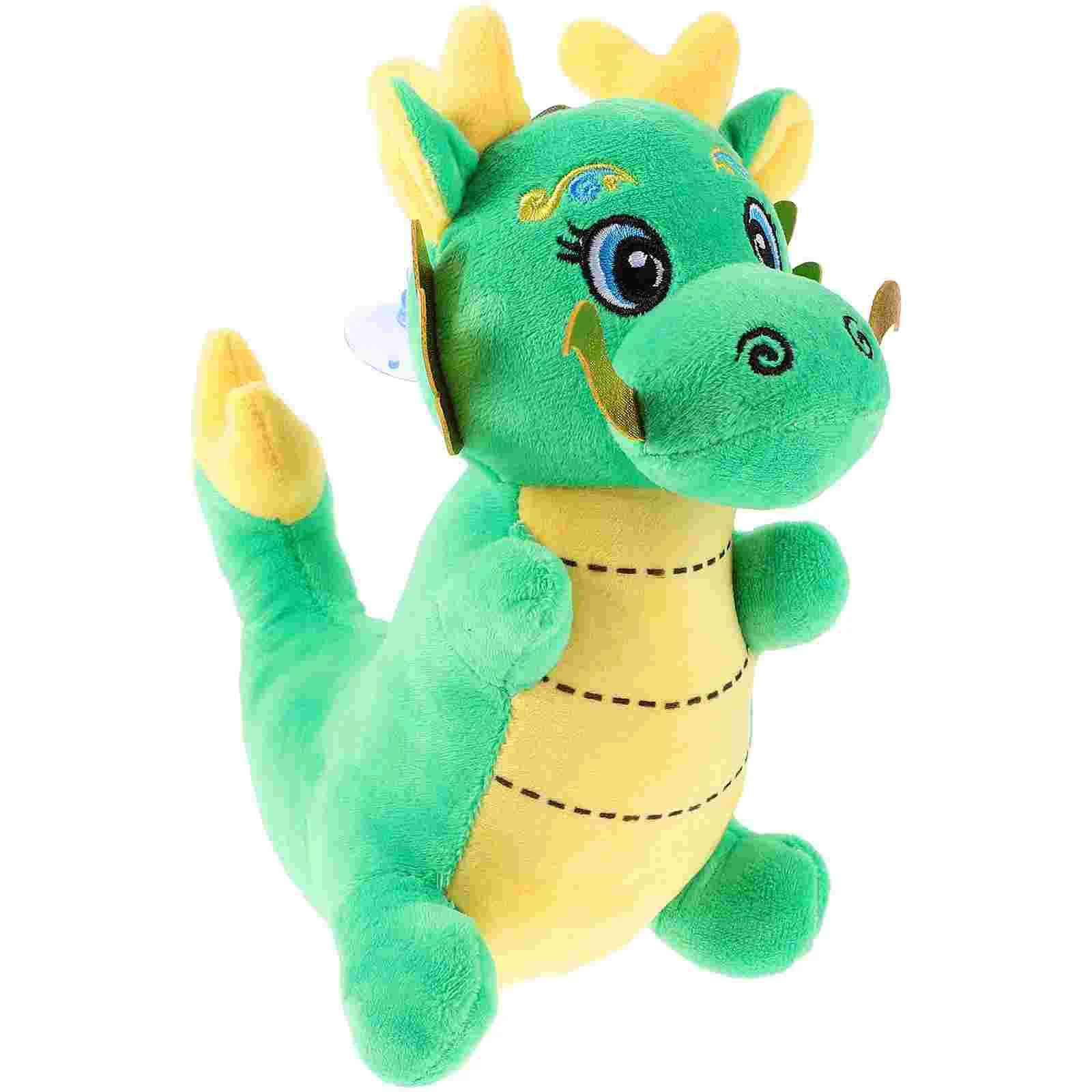 20CM Green Mascot Lucky Decorative Figurine Chinese Style Dragon Plush Stuffed Animal Chinese New Year Gift Home Decor