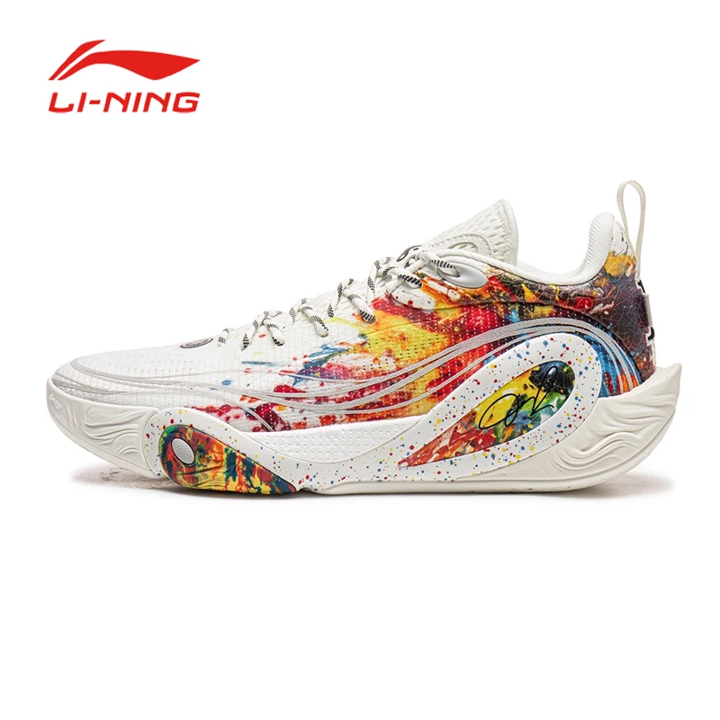 LI NING LASAIER1ST Basketball Shoes for Men Lightweight Breathable Anti Slip Shock-Absorbing Low Top Sports Shoes
