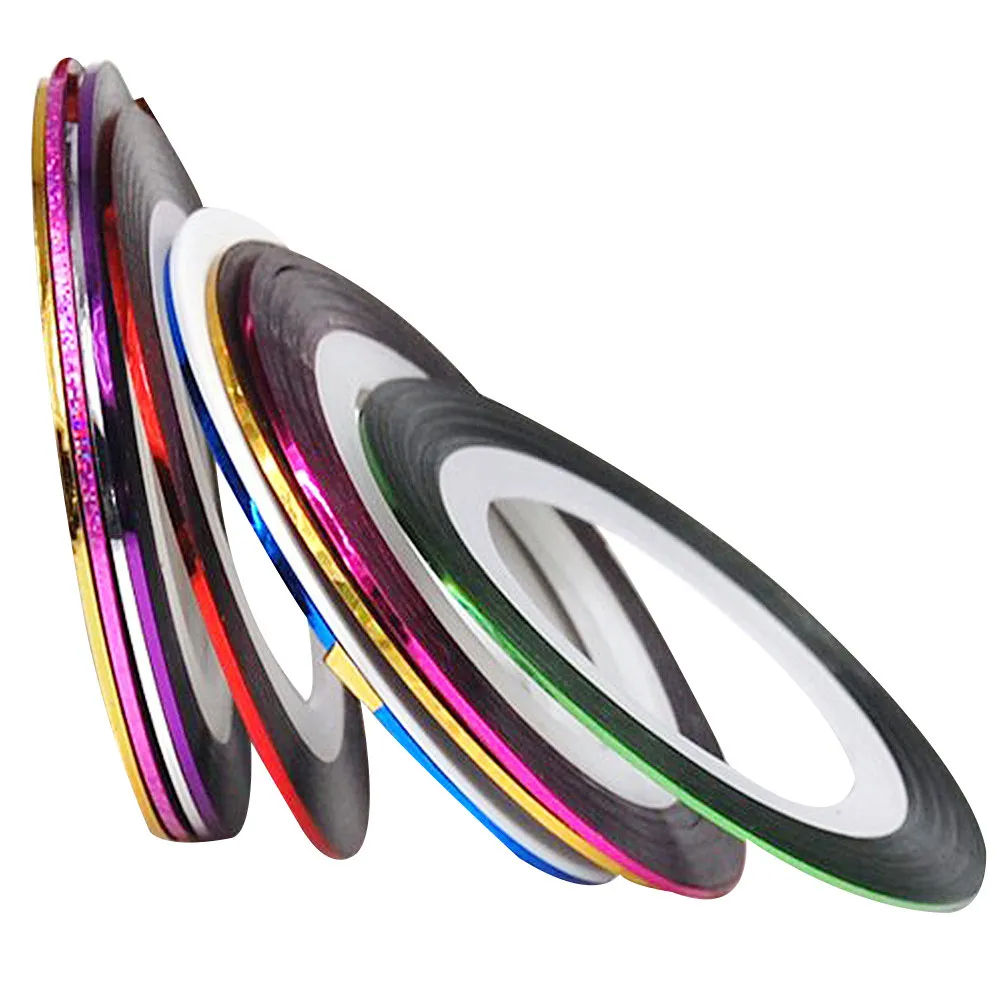 1Set Nail Art Set Nail Sticker Tape Multiple Colors Sparkle Decals DIY Manicure Pedicure Decoration Manicure DIY Tool