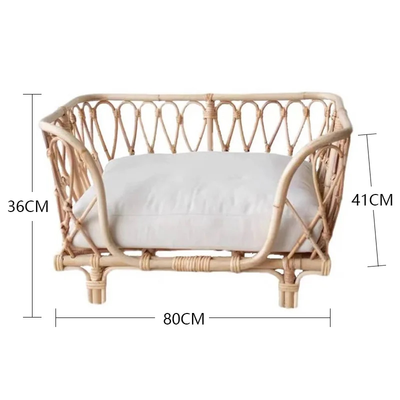 Universal Small and Medium Dogs Summer Rattan Cold Bed Cat Nest Shiba Inu Dog Bed