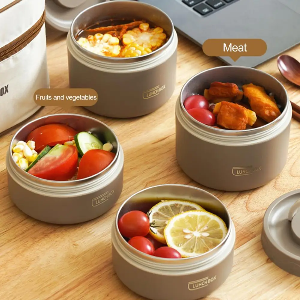 Lunch Box with Containers Insulated Lunch Box Set with 2/3/4 Stackable Tiers Stainless Steel Thermal Food Containers for Work