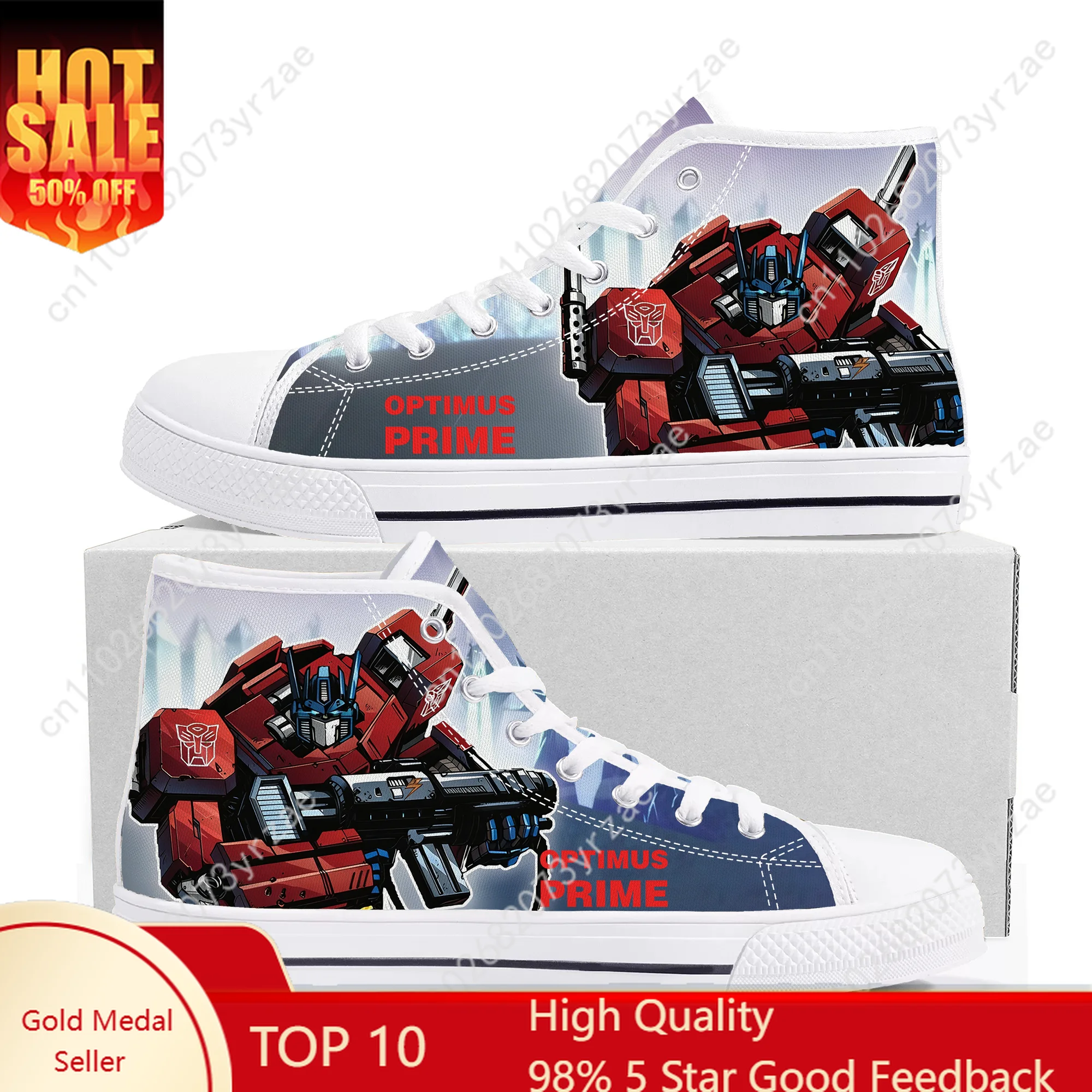 

Optimus Prime High Top Flats Sneakers Mens Womens Teenager Sports Running Shoes Casual Fashion Canvas Shoe Custom Sneaker