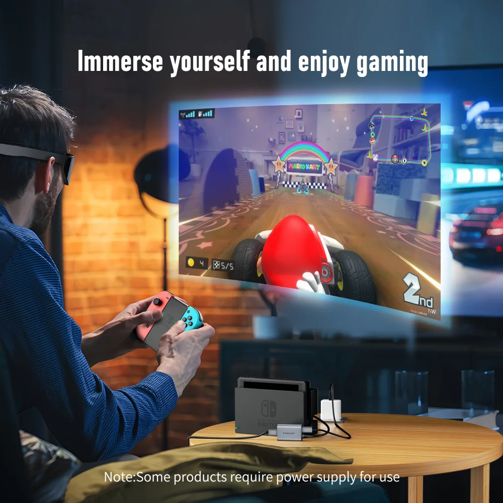 Lemorele HDMI إلى Type-C محول 4K 60HZ USB-C AR نظارات محول الفيديو ل XREAL Nreal Air Rokid نظارات رئيس شنت العرض