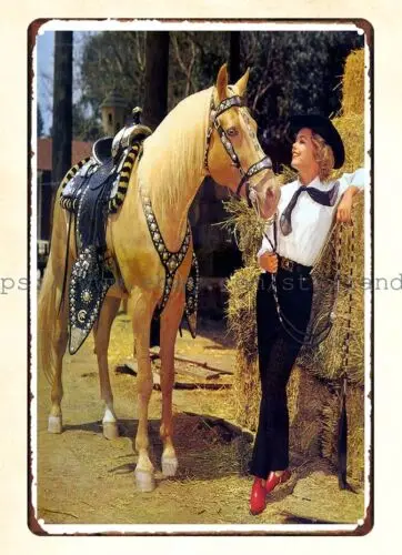 1970s Calendar Cowgirls western partners metal tin sign wall decor design ideas