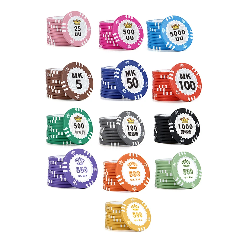 Plastic Poker Chips with Personalized Logo Image or Design, Plastic token, Casino Game, Blackjack, Custom, ABS, CLAY, 200 Pcs