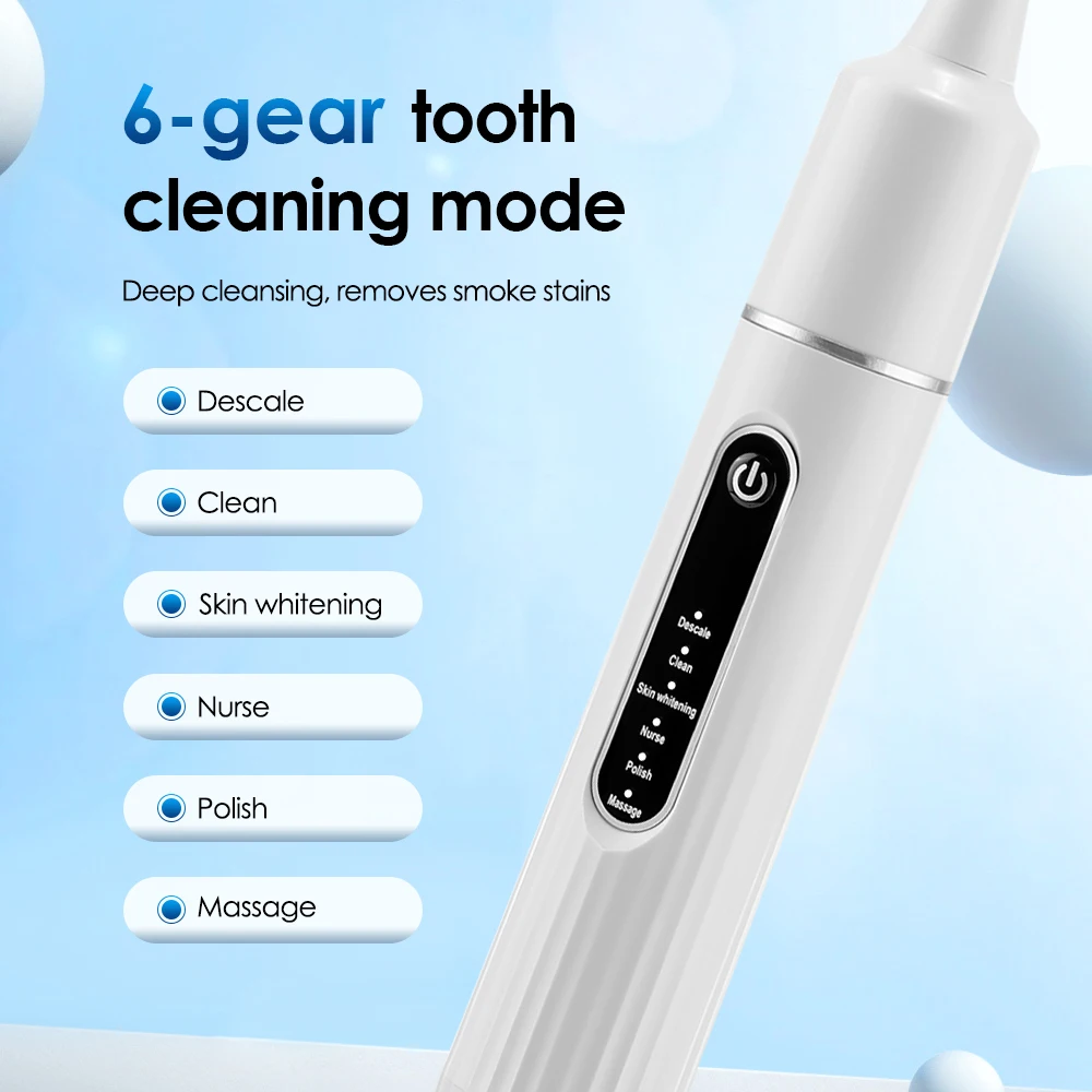 Cepillo de dientes eléctrico, 6 cabezales, cepillo de dientes eléctrico sónico con limpieza profunda de 31000VPM, 6 modos, resistente al agua, recargable para adultos