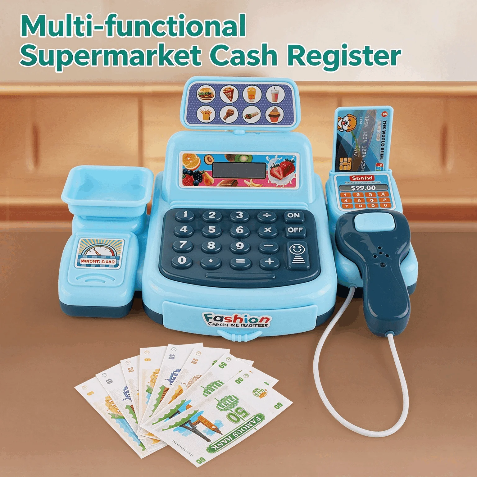 Simulation Cash Register Swipe Card Toy, Pretend Play Interactive Educational Toy, Fun Role-Play Set For Kids