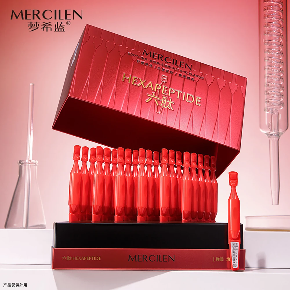 30Pcs Hexapeptide Collagen Red Ginseng Radiance Firming Essence Reduce Fine Lines Moisturizing Oil Control Face Essence Skincare