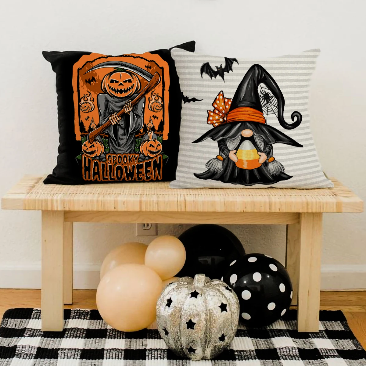 2024 Halloween Cushion Cover Halloween Decoration for Home Ghost Pumpkin Bat Pillowcase Horror Trick Or Treat Party Supplies