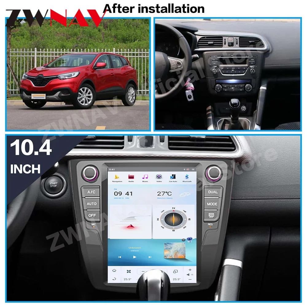 Qualcomm Tesa- Screen Android 11 Multimedia For Renault Kadjar 2016 2017 2018 GPS Navigation Radio Receiver Upgrade Head Unit