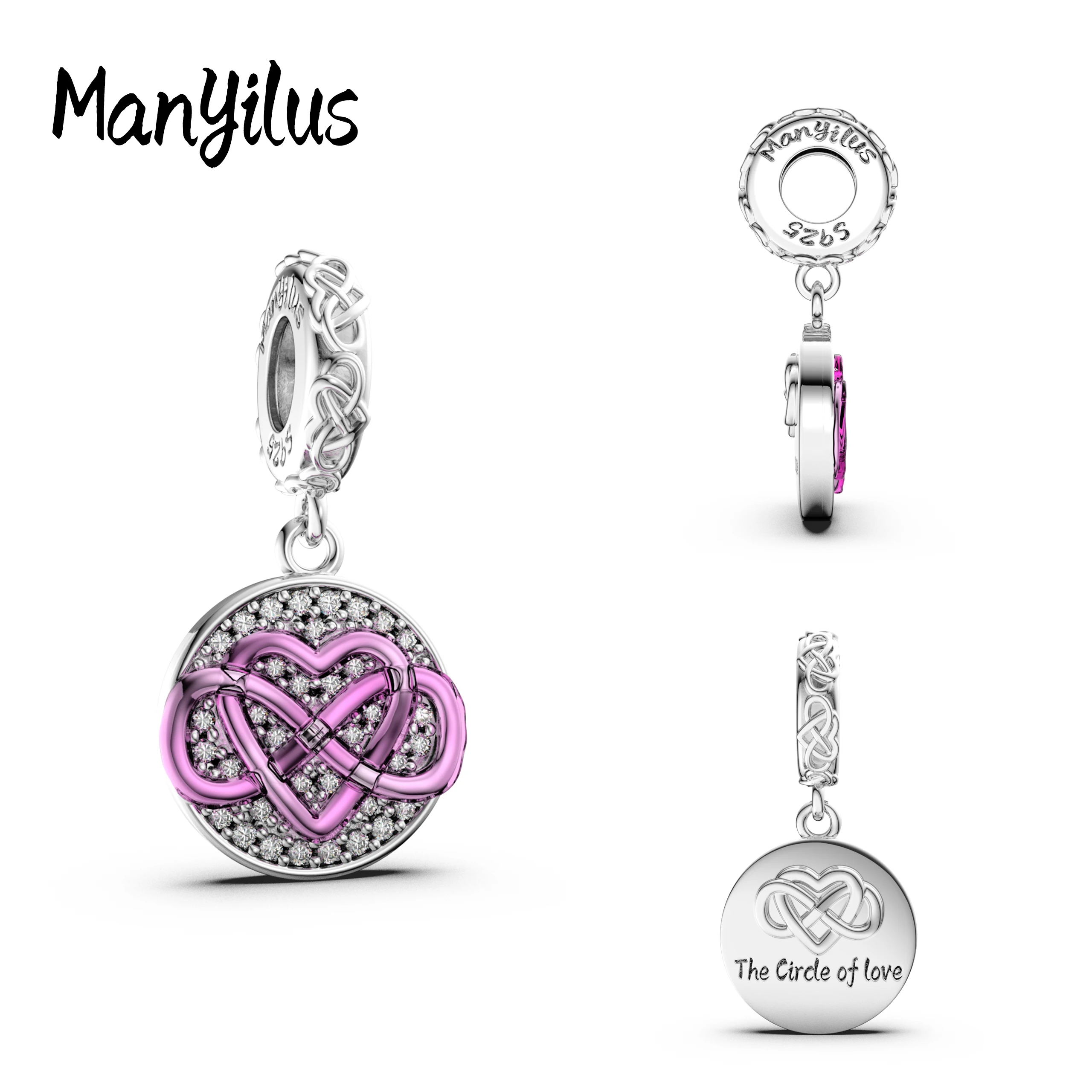 

Manyilus New 2025 Circle Of Love Charms S925 Sterling Silver Skull Beads For Charm 925 Original Bracelet DIY Necklaces Jewelry G