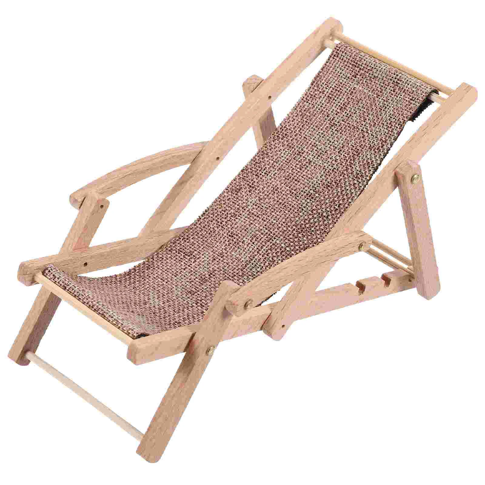 

Miniature Furniture Model Beach Chair Decor Deck Lounge for Decoration Simulated House Chaise