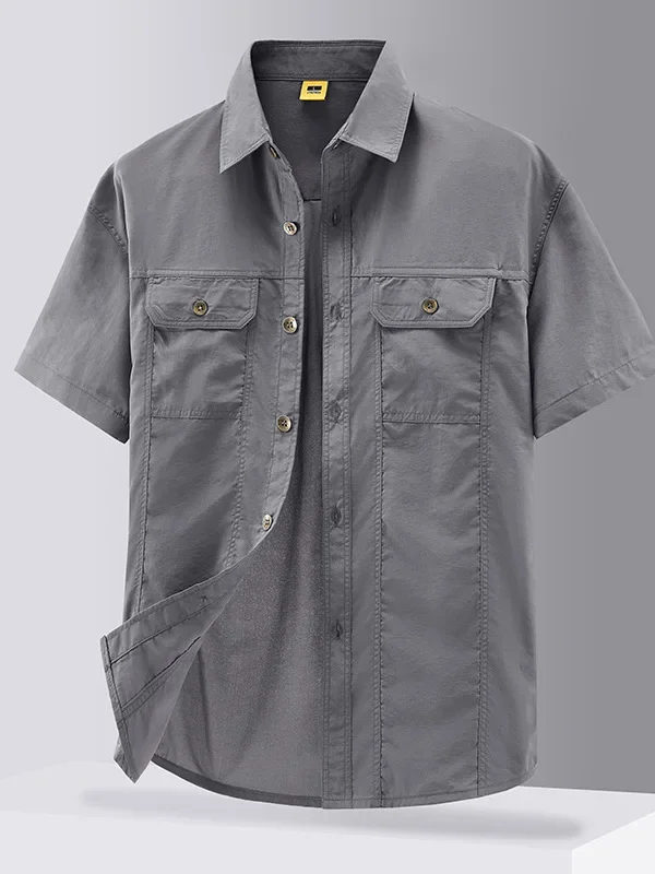 Tough Guy Quick-drying Ultra-light Breathable Short-sleeved Shirt 2026 Summer New Thin Tooling Outdoor Men's Casual Shirt