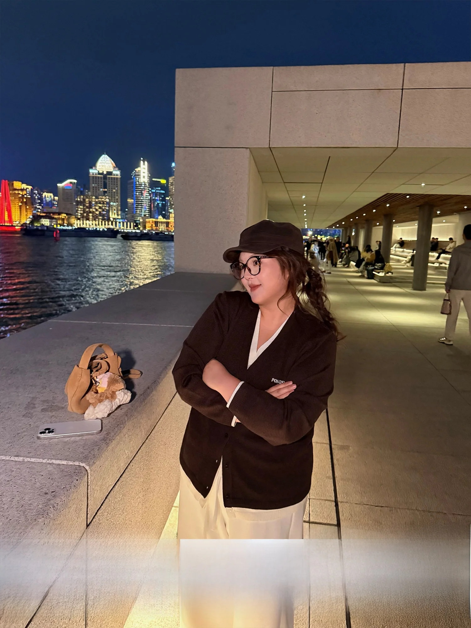 

High nce V-Ne PONGKIKI Knitted Sweater Women's Large Size Base Layer Open Cardigan Fake Two-Piece Winter Warmth