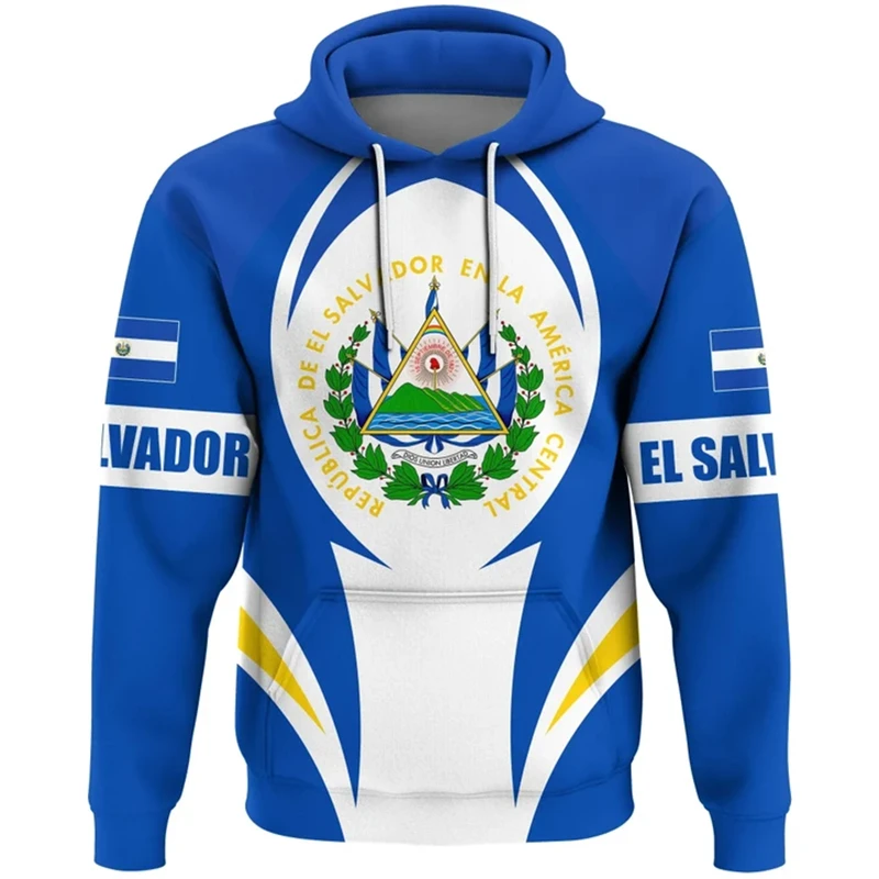 El Salvador Flag Map 3D Print Hoodies For Men Clothes Fashion National Emblem Sweatshirts Casual Male Hoody Women Pullovers Top