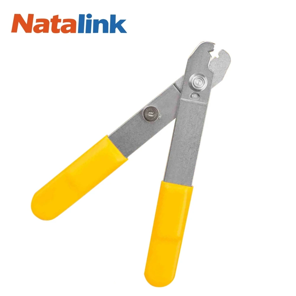 Natalink Stainless Steel Single Hole Fiber Optic Cable Stripper Clamp Precision Fiber Stripping Pliers for ST/SC/FC/LC Cable