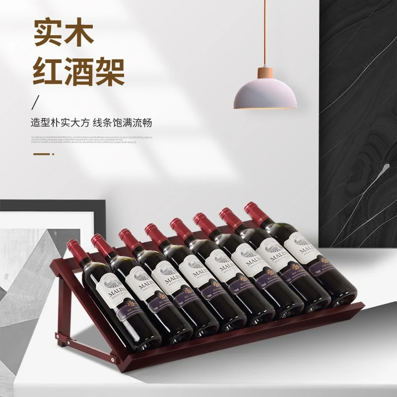 

Wooden Wine Rack for Home 6 Bottle Holder Desktop Display Stand for Red Wine Storage