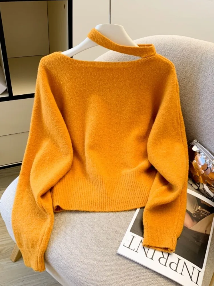 Maglione da donna con design coreano lavorato a maglia con fiori, vestibilità ampia, lungo, con nodo sveglio, ci walk, abbigliamento interno