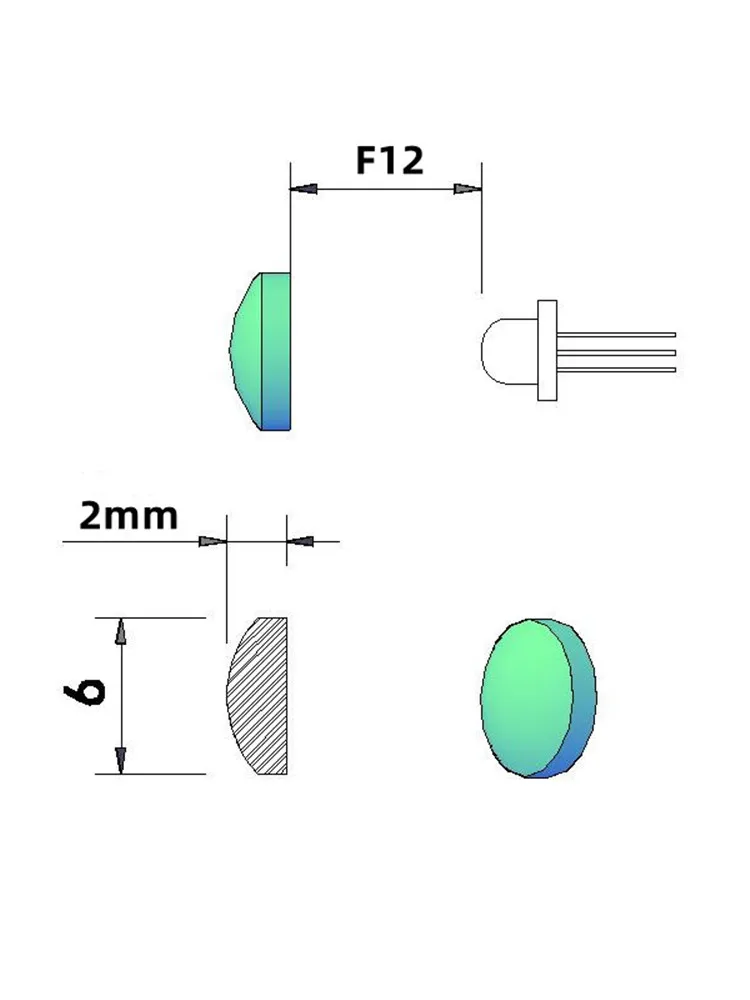 F26mm Diameter6mm lente di messa a fuoco di alta qualità lunghezza focale spessore 1.7mm DIYOptical condensseropti lente sferica in vetro 1 pz