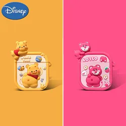 Disney 3D Creative Strawberry Bear Winnie the Pooh Bluetooth Earphone Case Suitable for Airpods 1 2 3 Pro2 Fall Protection Case