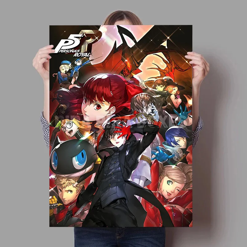 Hot Video Game Persona 5 Gaming Poster Anime Cartoon Canvas Painting Wall Art Pictures Gamer Room Bedroom Home Decor Gift