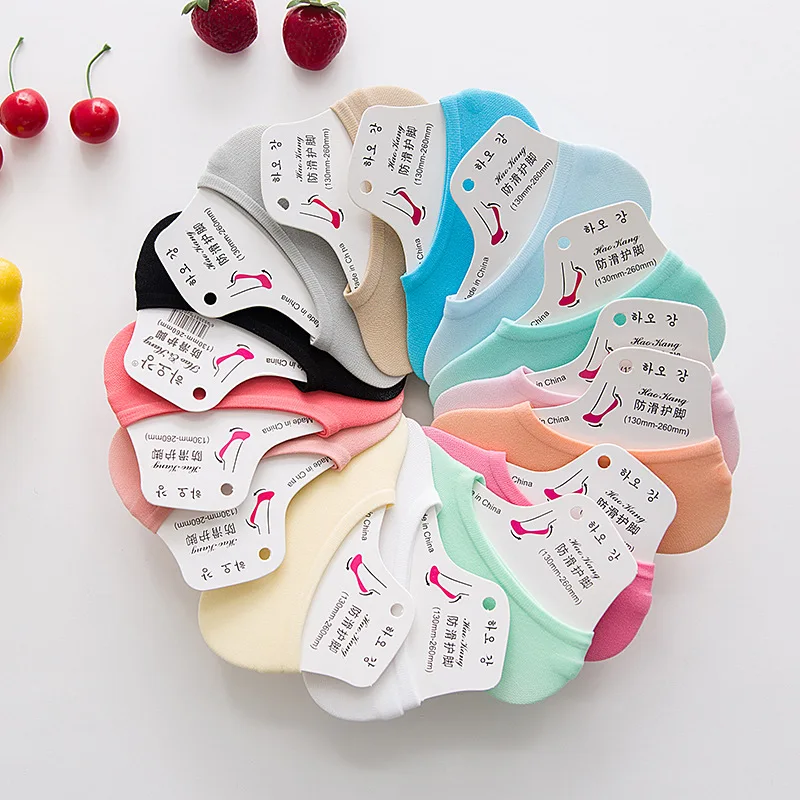 여름 벨벳 보이지 않는 보트 양말 여성 캔디 컬러 통기성 얇은 양말