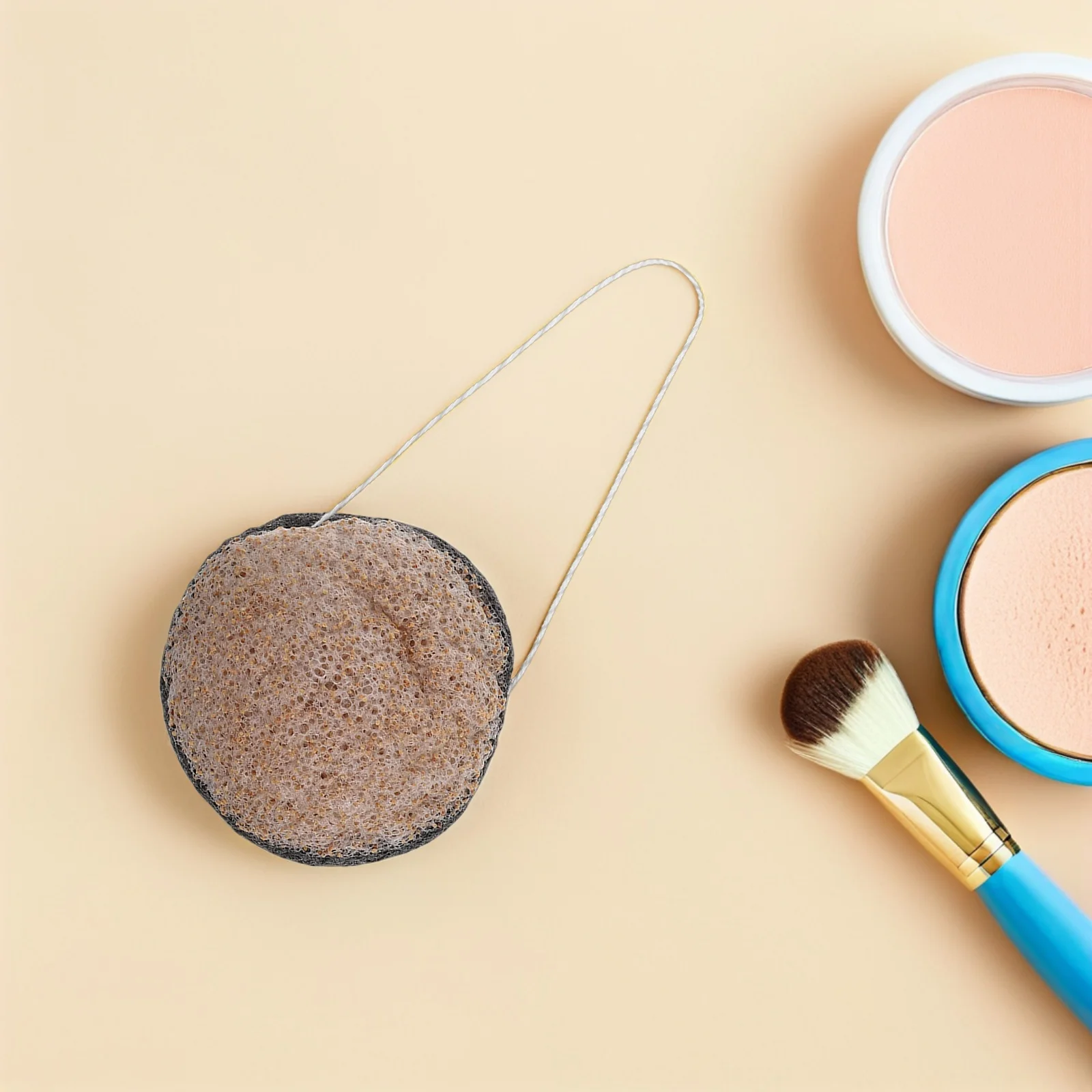 3 pçs konjac rosto purificador dupla face esfoliante esponja almofada de limpeza de carvão de bambu para limpeza profunda dos poros facial e