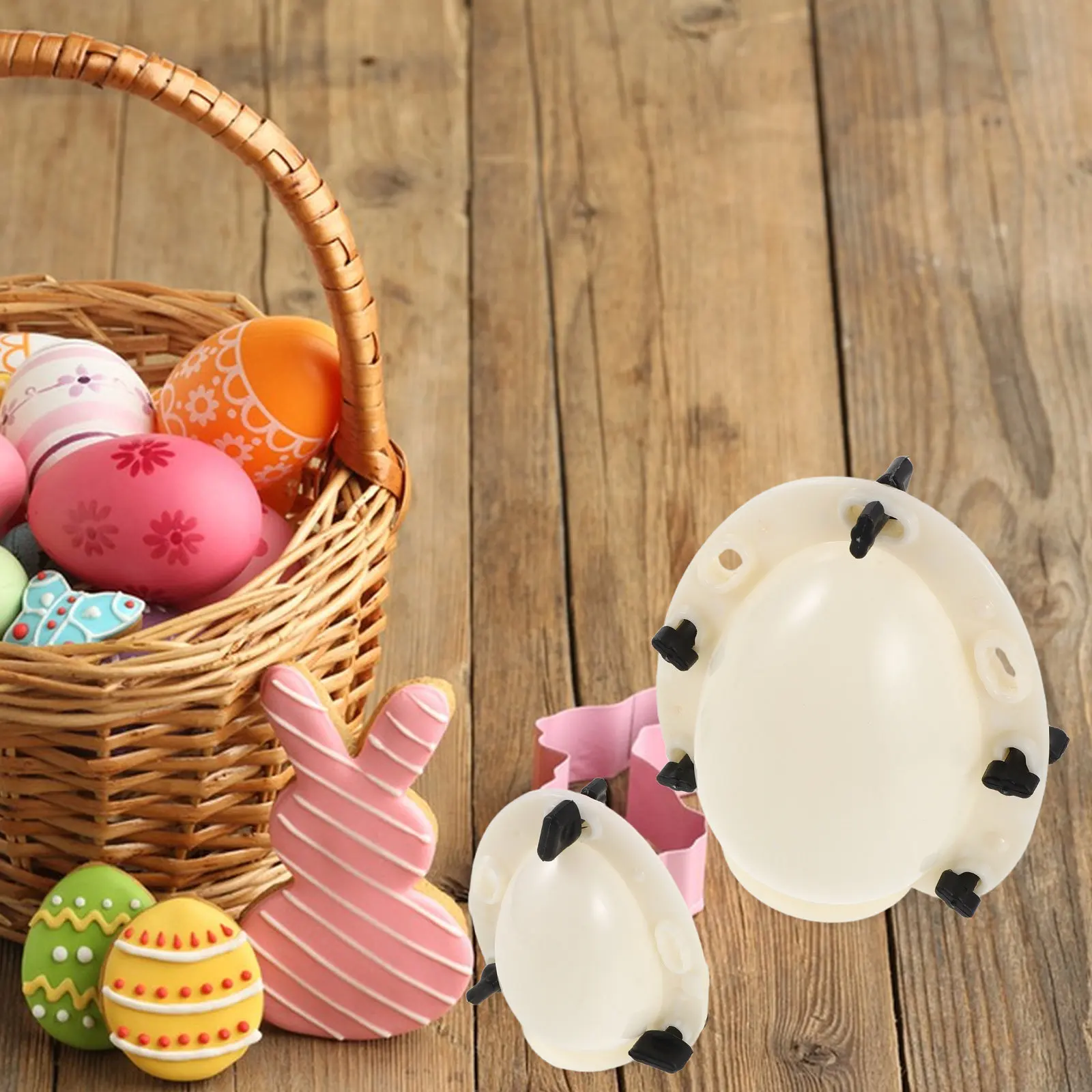 Plastic Easter Egg Molds 2 Pack 6 Inch and 4 Inch Easy Release DIY Party Game Decorations