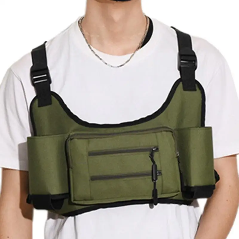 Mens Chest Bag Running Sports Chest Pack Storage Pouch With Multi Pocket Sports Utility Chest Pack Travel Chest Bag Large