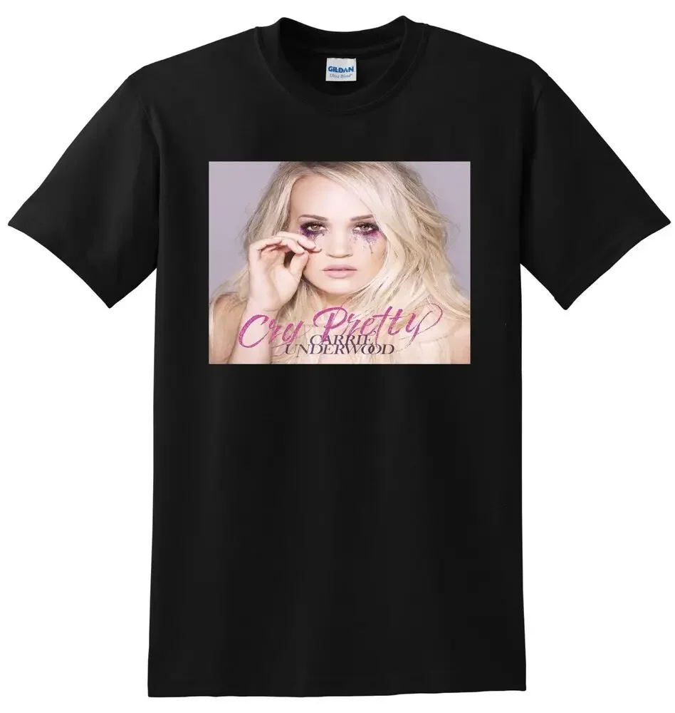 CARRIE UNDERWOOD T SHIRT cry pretty vinyl cd cover SMALL MEDIUM LARGE XLHigh Quality 100%Cotton Short Sleeve