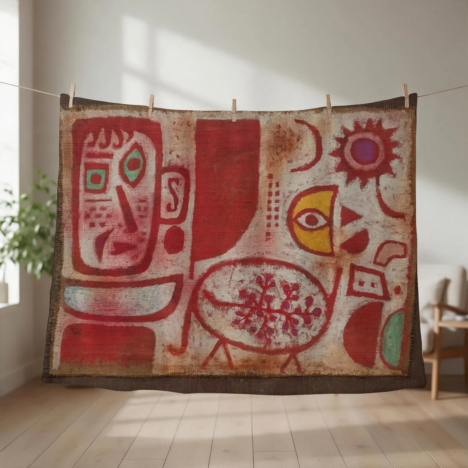 Rausch, Paul Klee Throw Blanket couch cozy soft plush fuzzy picnic outdoor blanket