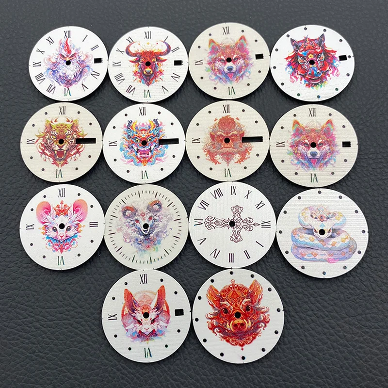 NH35 Dial Watch Dial 28.5mm Dial Animal Patten Fits NH35 NH36 7S 4R Movement SKX007 SRPD Turtle Abalone Tuna Canne Watch Custom