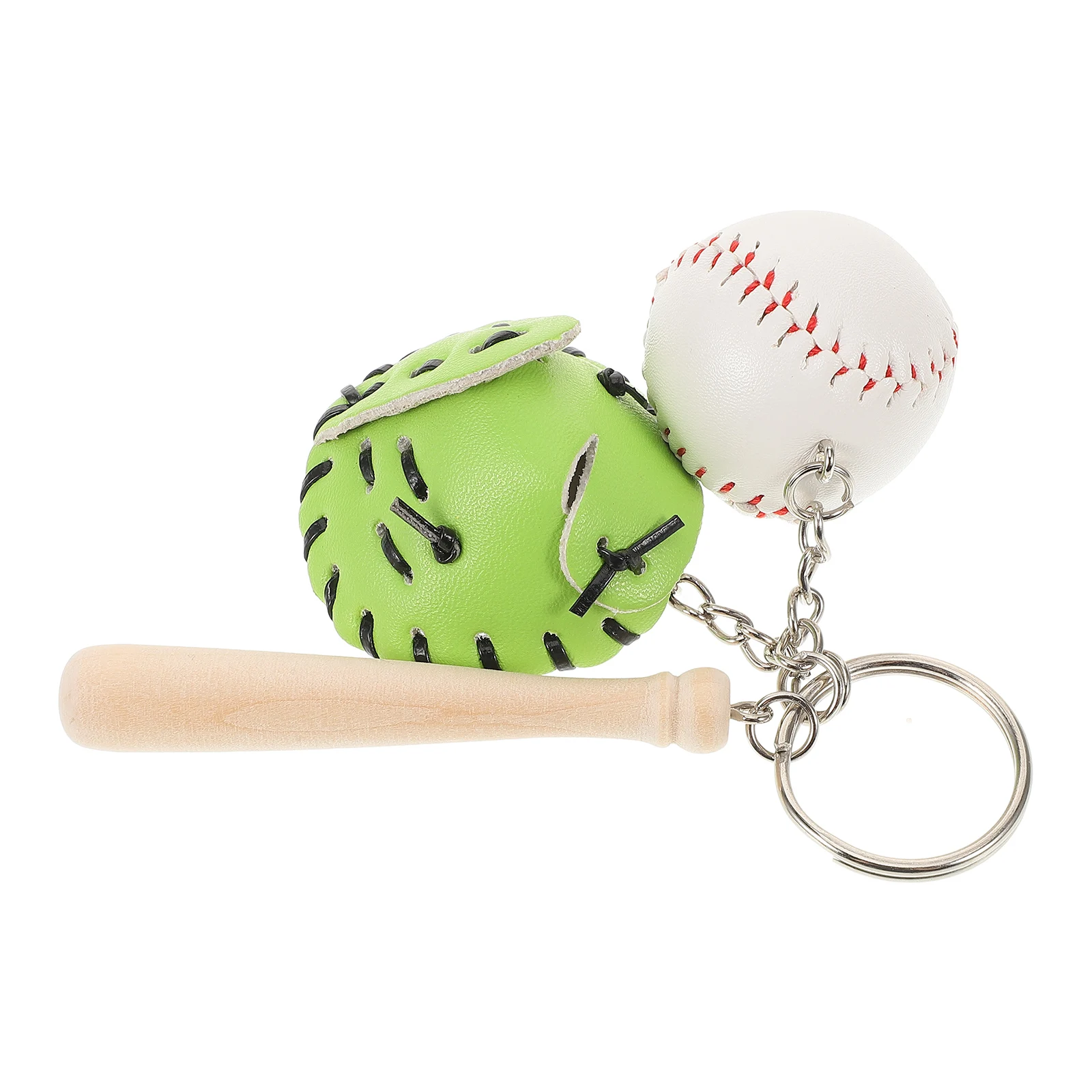 

Baseball Keychain 3 Pieces Creative Softball Accessories Women Bulk Bag Decor Keychains Baseball Bat Glove Kit