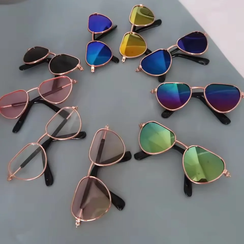 Non Slip Cat Small Dog Sunglasses Adjustable Pet Eyewear Cute Puppy Kitty Cosplay Costume Animal Glasses Party Photography Props