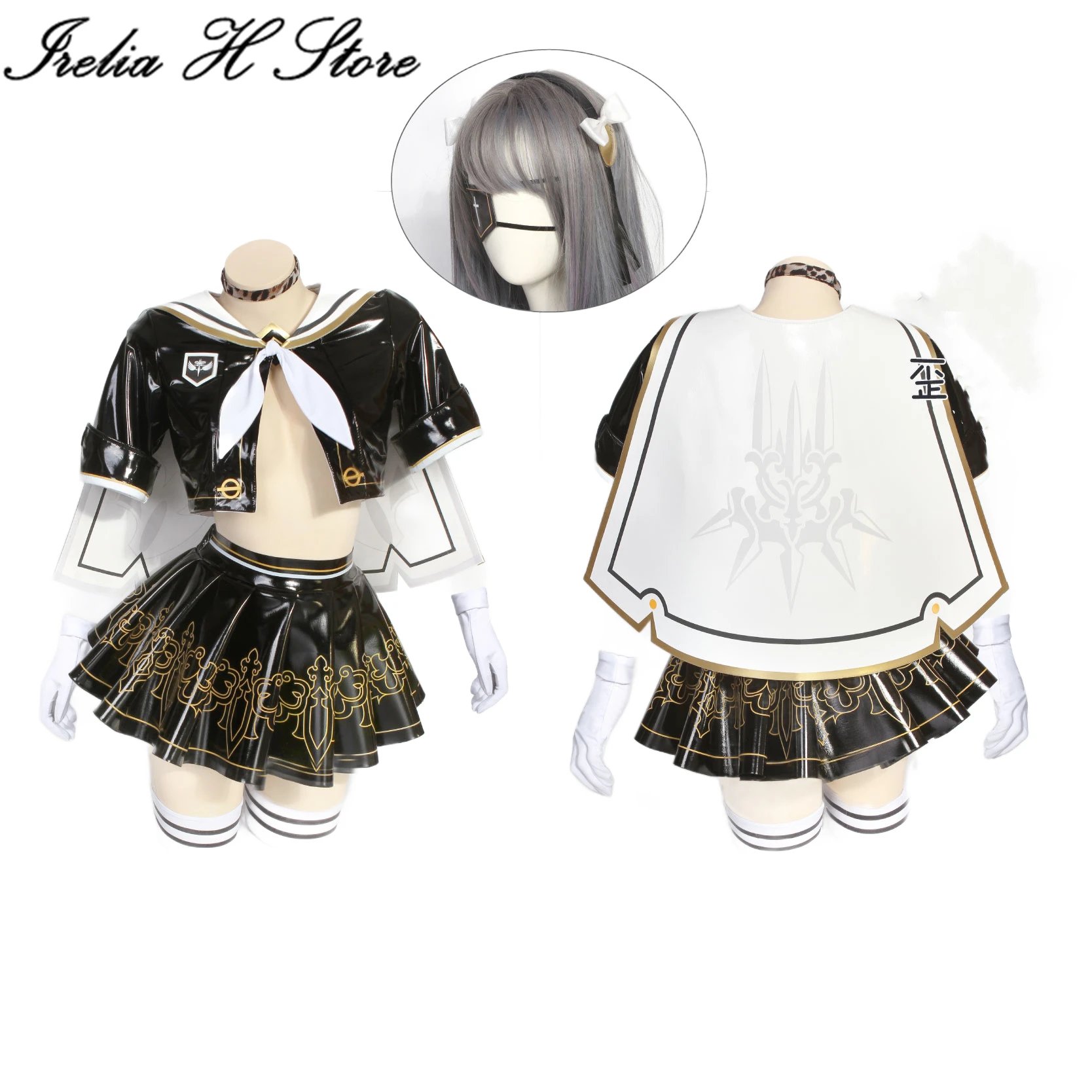 Irelia H Store NieR:Automata Type B 2B Cosplay Costume 2B fanart Game Anime sailor School Uniform blouse skirt sexy briefs image 4